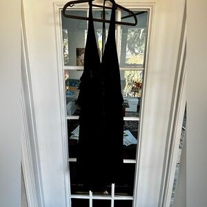 Betsy & Adam Black Backless Dress